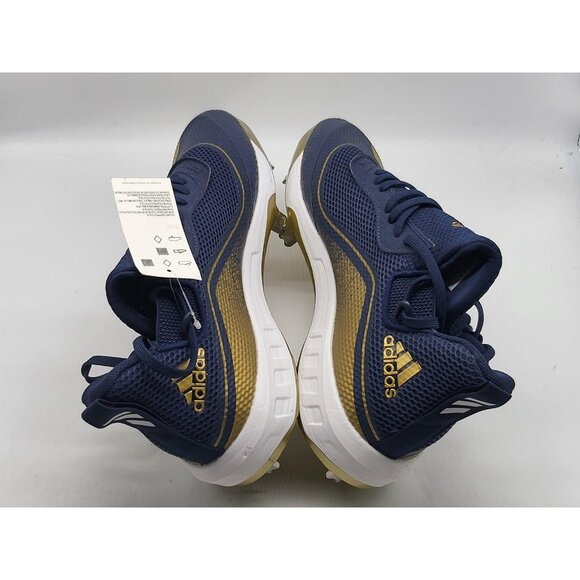 Adidas Icon V Boost Baseball Cleats Men's 13.5 Navy Gold Metal Three Stripe Life - Picture 5 of 13